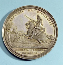 Medaglia commemorativa della Battaglia del Boyne, 1690 (argento dorato)
